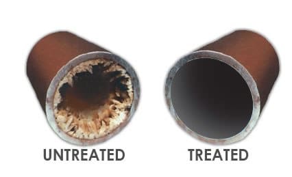 Untreated versus Treated pipes