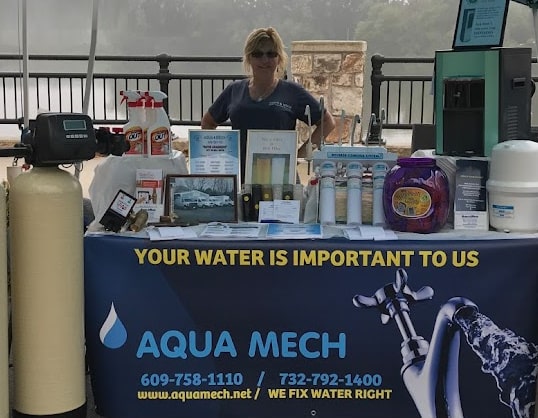 Denise Carabetta representing clean water from Aqua Mech at the Allentown Fall Festival 2018; Allentown, NJ.